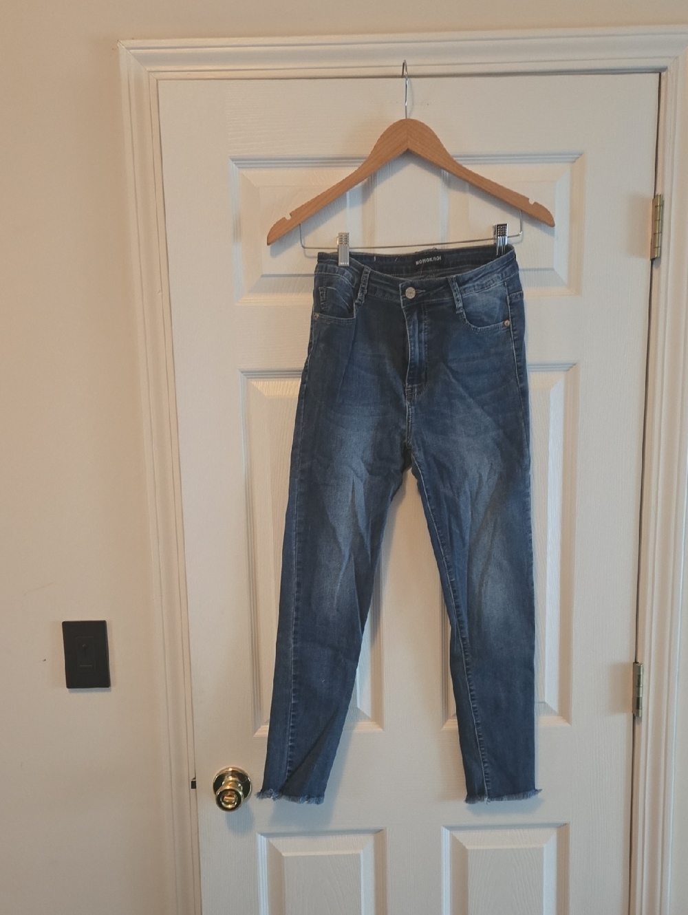 PrettyLittleThing Medium Blue High-Rise Ankle Skinny Jeans
